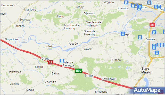 mapa Sławsk, Sławsk na mapie Targeo