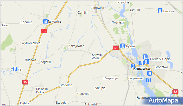 mapa Sławsk Wielki, Sławsk Wielki na mapie Targeo