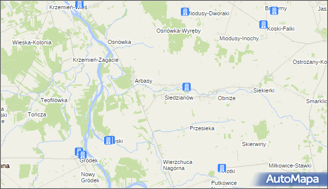 mapa Śledzianów, Śledzianów na mapie Targeo