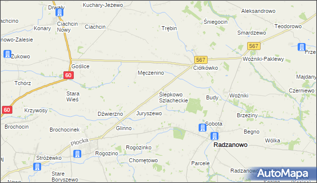 mapa Ślepkowo Szlacheckie, Ślepkowo Szlacheckie na mapie Targeo