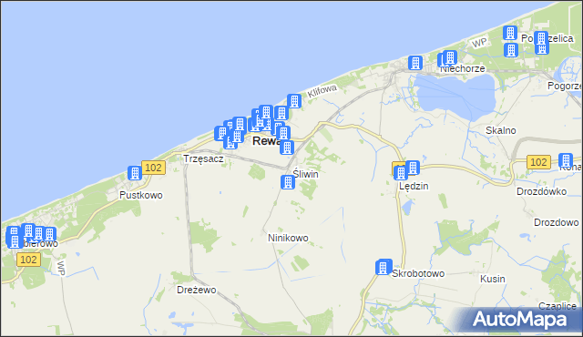 mapa Śliwin, Śliwin na mapie Targeo