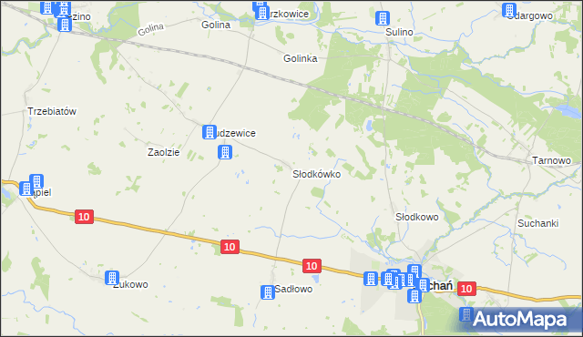 mapa Słodkówko, Słodkówko na mapie Targeo