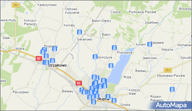 mapa Słomczyce, Słomczyce na mapie Targeo