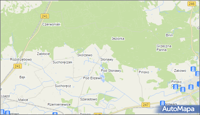 mapa Słonawy gmina Szubin, Słonawy gmina Szubin na mapie Targeo