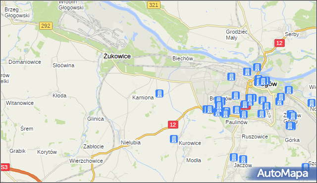 mapa Słone gmina Żukowice, Słone gmina Żukowice na mapie Targeo