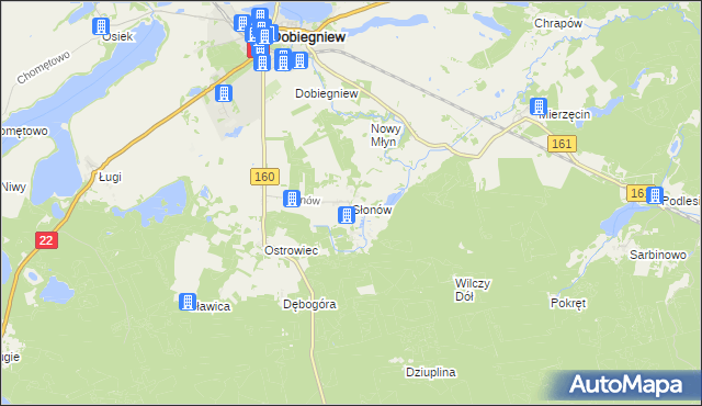 mapa Słonów, Słonów na mapie Targeo