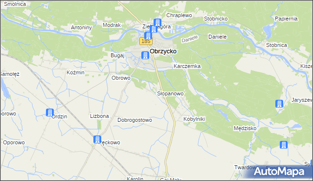 mapa Słopanowo, Słopanowo na mapie Targeo