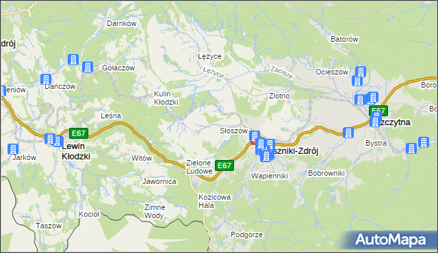 mapa Słoszów, Słoszów na mapie Targeo