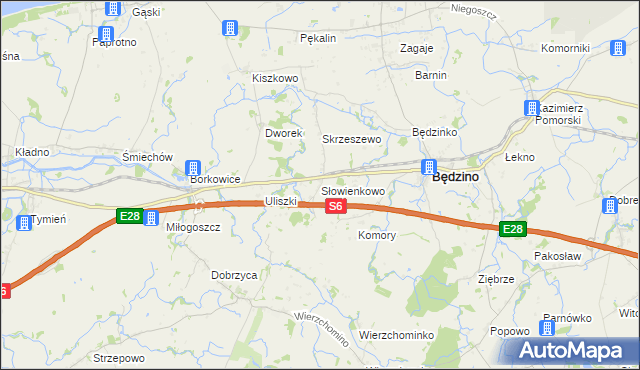 mapa Słowienkowo, Słowienkowo na mapie Targeo