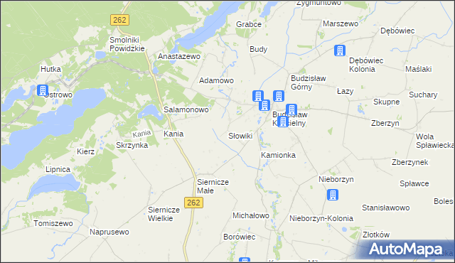 mapa Słowiki gmina Kleczew, Słowiki gmina Kleczew na mapie Targeo