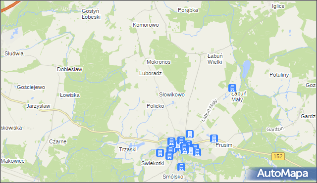 mapa Słowikowo gmina Resko, Słowikowo gmina Resko na mapie Targeo