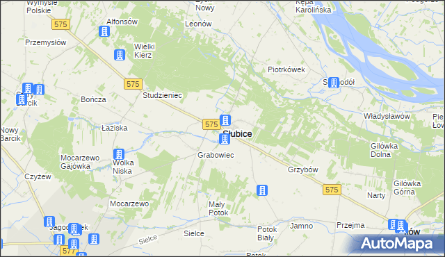 mapa Słubice powiat płocki, Słubice powiat płocki na mapie Targeo