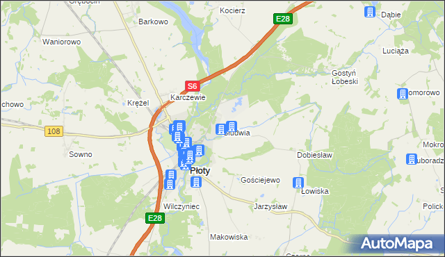 mapa Słudwia, Słudwia na mapie Targeo