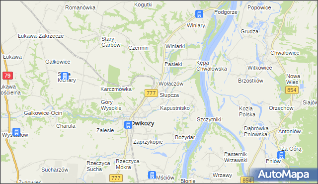 mapa Słupcza, Słupcza na mapie Targeo