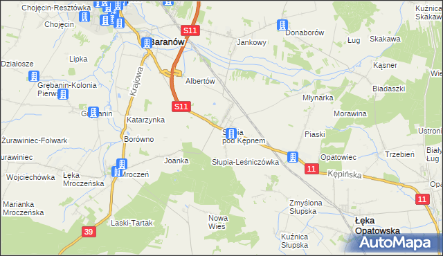 mapa Słupia pod Kępnem, Słupia pod Kępnem na mapie Targeo