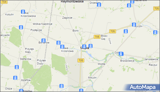 mapa Słupia powiat skierniewicki, Słupia powiat skierniewicki na mapie Targeo