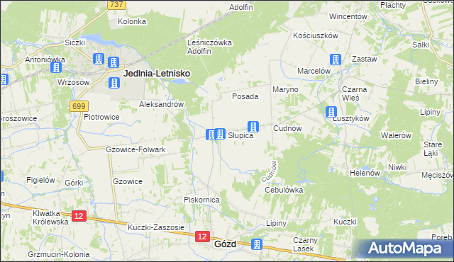 mapa Słupica, Słupica na mapie Targeo