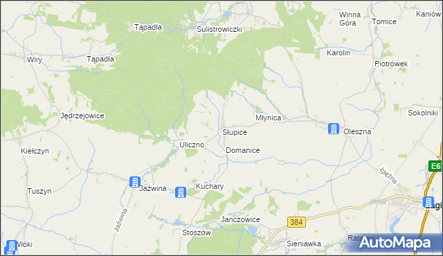 mapa Słupice gmina Łagiewniki, Słupice gmina Łagiewniki na mapie Targeo