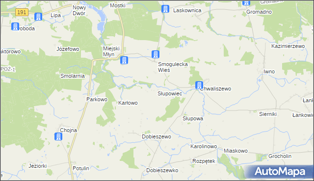 mapa Słupowiec, Słupowiec na mapie Targeo