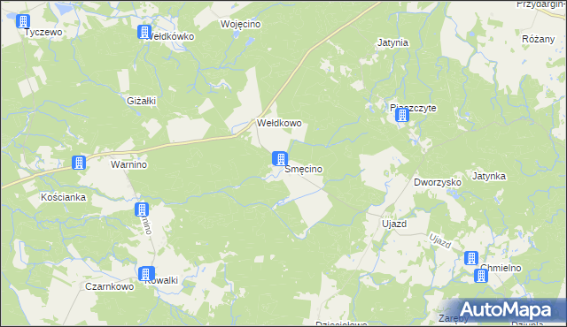 mapa Smęcino, Smęcino na mapie Targeo