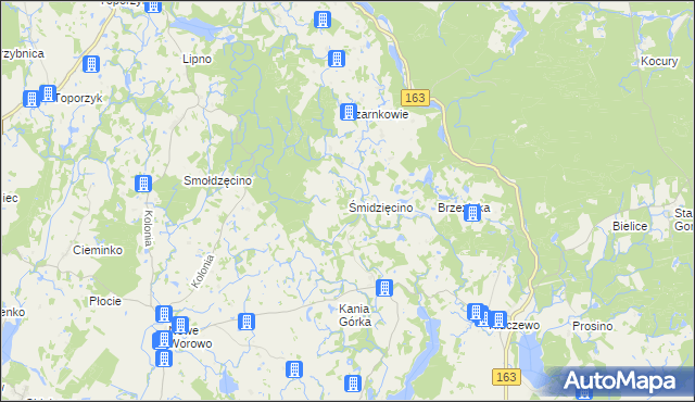 mapa Śmidzięcino, Śmidzięcino na mapie Targeo