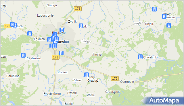 mapa Śmilcz, Śmilcz na mapie Targeo