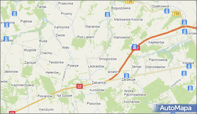 mapa Smogorzów gmina Puławy, Smogorzów gmina Puławy na mapie Targeo