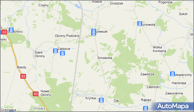 mapa Smolanka gmina Zbuczyn, Smolanka gmina Zbuczyn na mapie Targeo