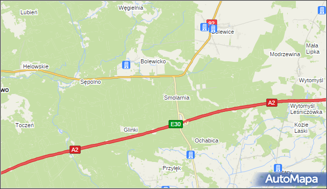 mapa Smolarnia gmina Miedzichowo, Smolarnia gmina Miedzichowo na mapie Targeo