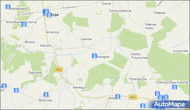 mapa Smoligów, Smoligów na mapie Targeo