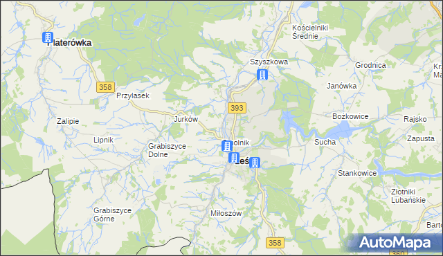 mapa Smolnik gmina Leśna, Smolnik gmina Leśna na mapie Targeo