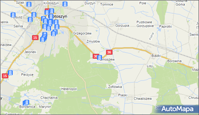 mapa Smoszew, Smoszew na mapie Targeo