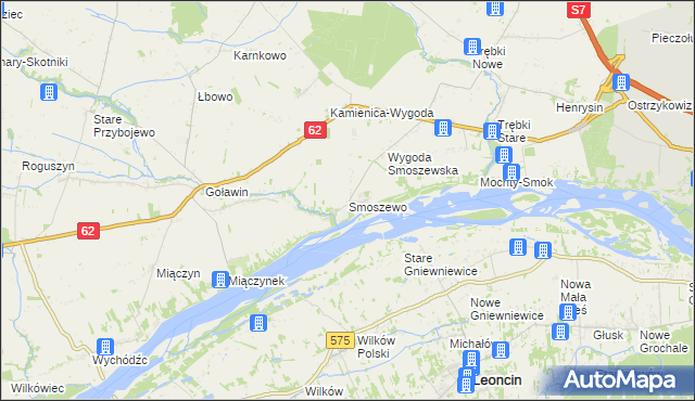 mapa Smoszewo, Smoszewo na mapie Targeo