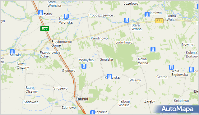 mapa Smulska, Smulska na mapie Targeo