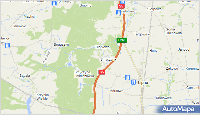 mapa Smyczyna, Smyczyna na mapie Targeo