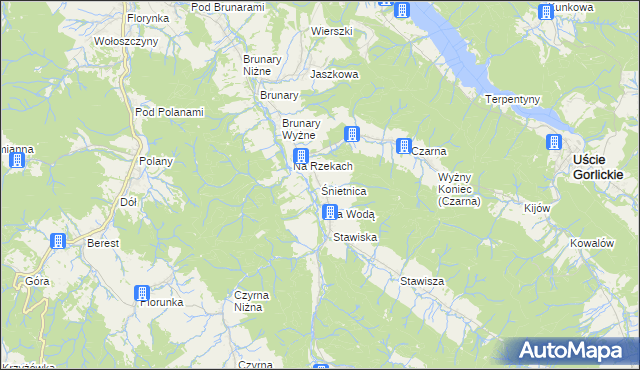 mapa Śnietnica, Śnietnica na mapie Targeo