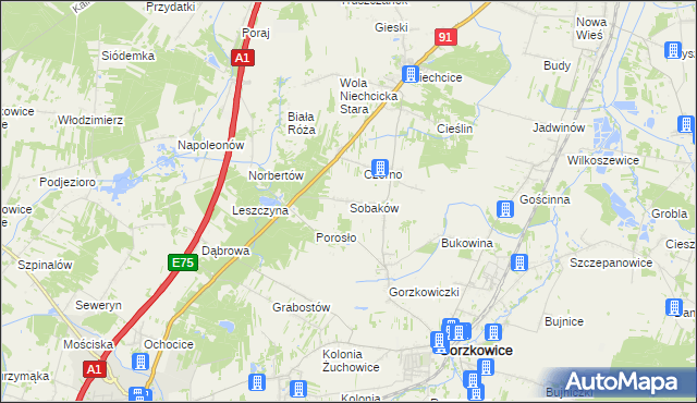 mapa Sobaków, Sobaków na mapie Targeo