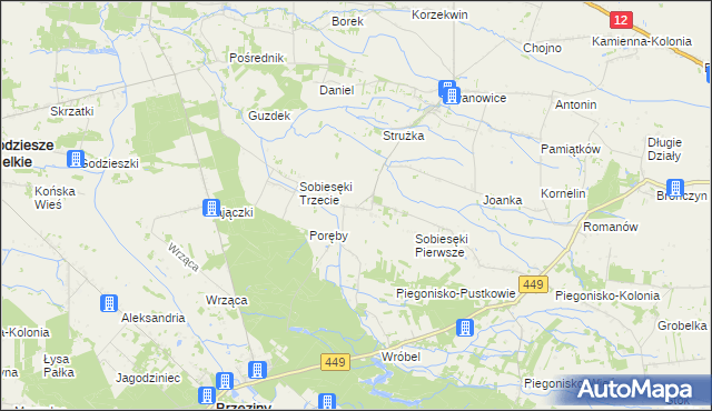 mapa Sobiesęki Drugie, Sobiesęki Drugie na mapie Targeo