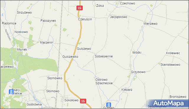 mapa Sobiesiernie gmina Września, Sobiesiernie gmina Września na mapie Targeo