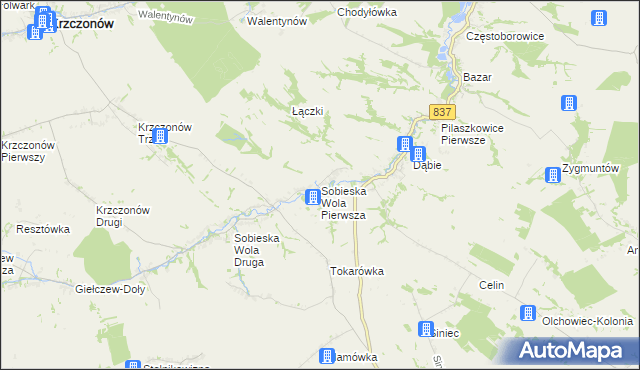 mapa Sobieska Wola Pierwsza, Sobieska Wola Pierwsza na mapie Targeo