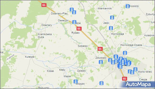 mapa Sobieski gmina Mońki, Sobieski gmina Mońki na mapie Targeo