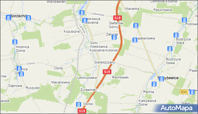 mapa Sobieszczany-Kolonia, Sobieszczany-Kolonia na mapie Targeo