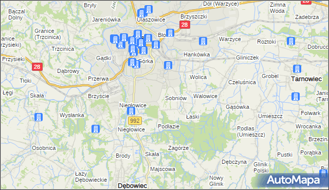 mapa Sobniów, Sobniów na mapie Targeo