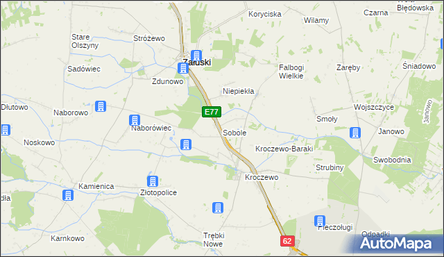 mapa Sobole gmina Załuski, Sobole gmina Załuski na mapie Targeo