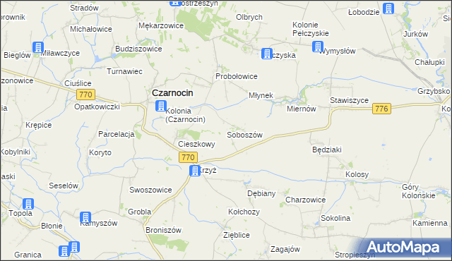 mapa Soboszów, Soboszów na mapie Targeo