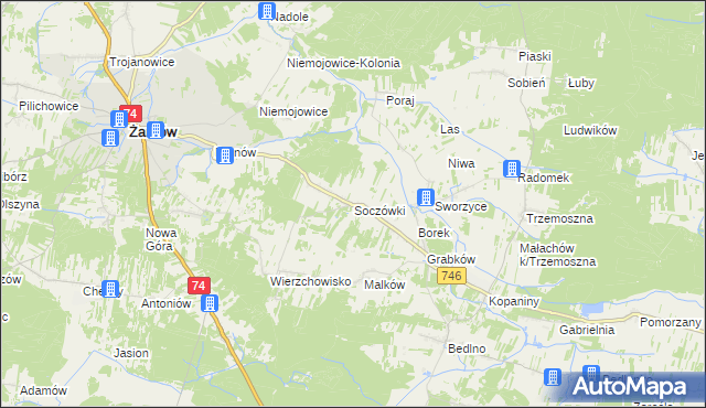 mapa Soczówki, Soczówki na mapie Targeo