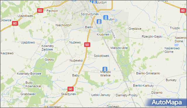 mapa Sokołówek gmina Ciechanów, Sokołówek gmina Ciechanów na mapie Targeo