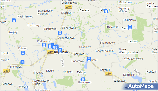 mapa Sokołowo gmina Izbica Kujawska, Sokołowo gmina Izbica Kujawska na mapie Targeo