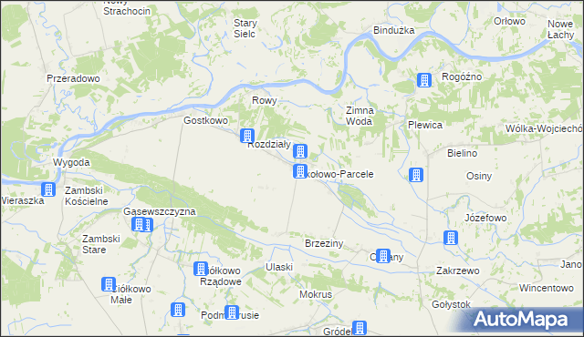 mapa Sokołowo-Parcele gmina Obryte, Sokołowo-Parcele gmina Obryte na mapie Targeo