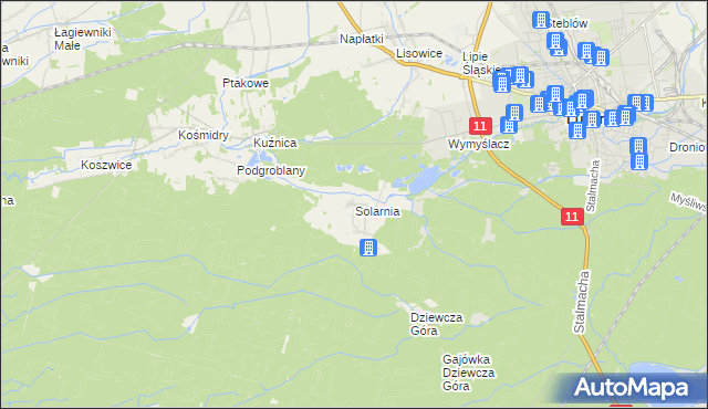 mapa Solarnia gmina Pawonków, Solarnia gmina Pawonków na mapie Targeo